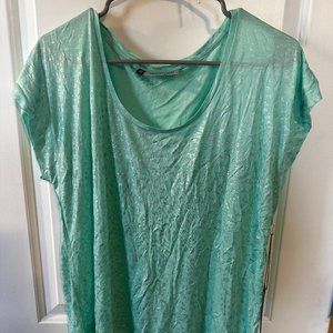 J. Lo Teal Leopard Shirt